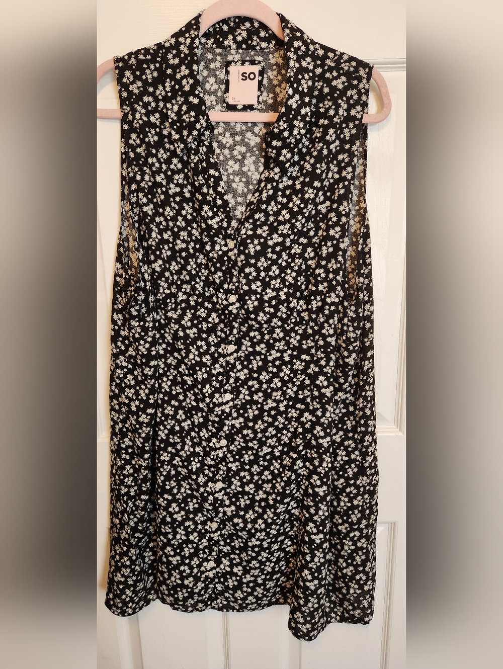 SO Black and White Floral Mini Dress
